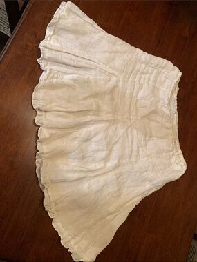130% lino authentic Italian linen white skirt with lining,summer must have!